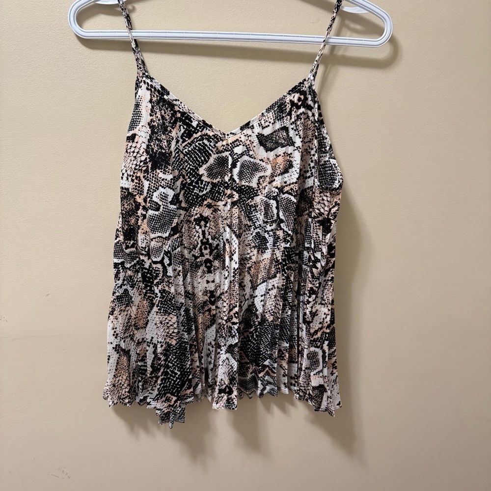 Snake Print Pleated Cami Top - Picture 4 of 6